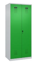 C+P Schwarz-Weiß-Spind Evolo PLUS 049002-22 bodenstehend 2 Abt.400mm Drehriegel (HxBxT) 1850x800x500mm 7035/6011