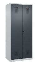 C+P Schwarz-Weiß-Spind Evolo PLUS 049002-22 bodenstehend 2 Abt.400mm Drehriegel (HxBxT) 1850x800x500mm 7035/6011