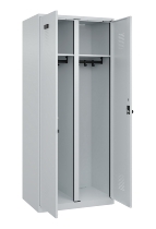 C+P Schwarz-Weiß-Spind Evolo PLUS 049002-22 bodenstehend 2 Abt.400mm Drehriegel (HxBxT) 1850x800x500mm 7035/6011