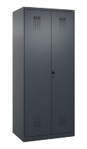 C+P Schwarz-Weiß-Spind Evolo PLUS 049002-22 bodenstehend 2 Abt.400mm Drehriegel (HxBxT) 1850x800x500mm 7035/6011
