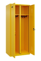 C+P Schwarz-Weiß-Spind Evolo PLUS 049012-20 mit Füßen 2 Abt.300mm Zylinder (HxBxT) 1850x600x500mm 0010/0010