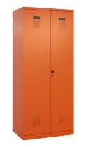 C+P Schwarz-Weiß-Spind Evolo PLUS 049012-20 mit Füßen 2 Abt.300mm Zylinder (HxBxT) 1850x600x500mm 0010/0010