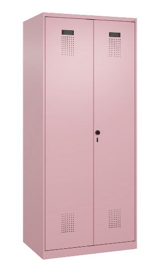 C+P Schwarz-Weiß-Spind Evolo PLUS 049012-20 mit Füßen 2 Abt.300mm Zylinder (HxBxT) 1850x600x500mm 0010/0010