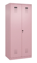 C+P Schwarz-Weiß-Spind Evolo PLUS 049012-20 mit Füßen 2 Abt.300mm Zylinder (HxBxT) 1850x600x500mm 0010/0010