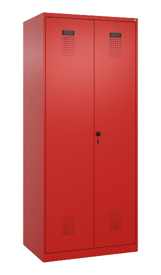 C+P Schwarz-Weiß-Spind Evolo PLUS 049012-20 mit Füßen 2 Abt.300mm Zylinder (HxBxT) 1850x600x500mm 0010/0010