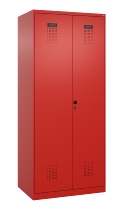 C+P Schwarz-Weiß-Spind Evolo PLUS 049012-20 mit Füßen 2 Abt.300mm Zylinder (HxBxT) 1850x600x500mm 0010/0010