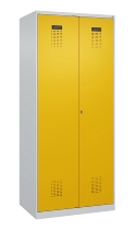 C+P Schwarz-Weiß-Spind Evolo PLUS 049002-22 bodenstehend 2 Abt.400mm Drehriegel (HxBxT) 1850x800x500mm 7035/6011