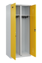 C+P Schwarz-Weiß-Spind Evolo PLUS 049002-22 bodenstehend 2 Abt.400mm Drehriegel (HxBxT) 1850x800x500mm 7035/6011