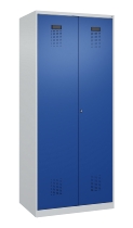 C+P Schwarz-Weiß-Spind Evolo PLUS 049002-22 bodenstehend 2 Abt.400mm Drehriegel (HxBxT) 1850x800x500mm 7035/6011