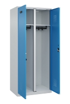 C+P Schwarz-Weiß-Spind Evolo PLUS 049002-22 bodenstehend 2 Abt.400mm Drehriegel (HxBxT) 1850x800x500mm 7035/6011