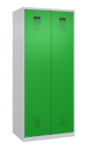 C+P Schwarz-Weiß-Spind Evolo PLUS 049002-22 bodenstehend 2 Abt.400mm Drehriegel (HxBxT) 1850x800x500mm 7035/6011