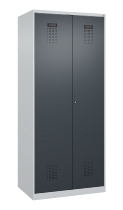 C+P Schwarz-Weiß-Spind Evolo PLUS 049002-22 bodenstehend 2 Abt.400mm Drehriegel (HxBxT) 1850x800x500mm 7035/6011