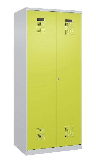 C+P Schwarz-Weiß-Spind Evolo PLUS 049002-22 bodenstehend 2 Abt.400mm Drehriegel (HxBxT) 1850x800x500mm 7035/6011