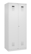 C+P Schwarz-Weiß-Spind Evolo PLUS 049002-22 bodenstehend 2 Abt.400mm Drehriegel (HxBxT) 1850x800x500mm 7035/6011