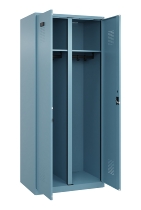C+P Schwarz-Weiß-Spind Evolo PLUS 049012-20 mit Füßen 2 Abt.300mm Zylinder (HxBxT) 1850x600x500mm 0010/0010