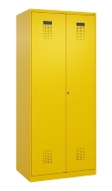 C+P Schwarz-Weiß-Spind Evolo PLUS 049012-20 mit Füßen 2 Abt.300mm Zylinder (HxBxT) 1850x600x500mm 0010/0010
