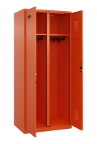 C+P Schwarz-Weiß-Spind Evolo PLUS 049012-20 mit Füßen 2 Abt.300mm Zylinder (HxBxT) 1850x600x500mm 0010/0010