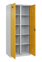 C+P Wäsche-Spind Evolo PLUS 049012-22B mit Füßen 2 Abt.je 400mm Zylinder (HxBxT) 1950x800x500mm 7035/3000