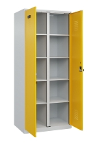 C+P Wäsche-Spind Evolo PLUS 049012-22B mit Füßen 2 Abt.je 400mm Zylinder (HxBxT) 1950x800x500mm 7035/3000