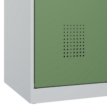 C+P Wäsche-Spind Evolo PLUS 049012-22B mit Füßen 2 Abt.je 400mm Zylinder (HxBxT) 1950x800x500mm 7035/3000