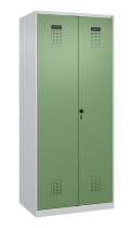 C+P Wäsche-Spind Evolo PLUS 049012-22B mit Füßen 2 Abt.je 400mm Zylinder (HxBxT) 1950x800x500mm 7035/3000