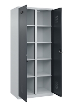 C+P Wäsche-Spind Evolo PLUS 049012-22B mit Füßen 2 Abt.je 400mm Zylinder (HxBxT) 1950x800x500mm 7035/3000