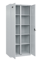 C+P Wäsche-Spind Evolo PLUS 049012-22B mit Füßen 2 Abt.je 400mm Zylinder (HxBxT) 1950x800x500mm 7035/3000