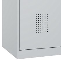 C+P Wäsche-Spind Evolo PLUS 049012-22B mit Füßen 2 Abt.je 400mm Zylinder (HxBxT) 1950x800x500mm 7035/3000