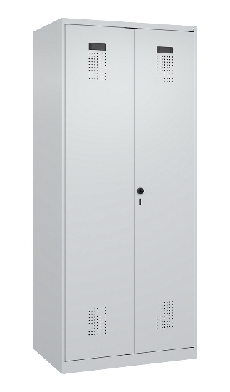 C+P Wäsche-Spind Evolo PLUS 049012-22B mit Füßen 2 Abt.je 400mm Zylinder (HxBxT) 1950x800x500mm 7035/3000