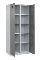 C+P Wäsche-Spind Evolo PLUS 049012-22B mit Füßen 2 Abt.je 400mm Zylinder (HxBxT) 1950x800x500mm 7035/3000