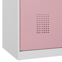 C+P Wäsche-Spind Evolo PLUS 049012-22B mit Füßen 2 Abt.je 400mm Zylinder (HxBxT) 1950x800x500mm 7035/3000
