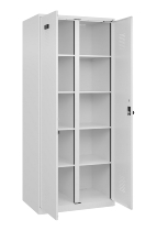 C+P Wäsche-Spind Evolo PLUS 049012-22B mit Füßen 2 Abt.je 400mm Zylinder (HxBxT) 1950x800x500mm 7035/3000