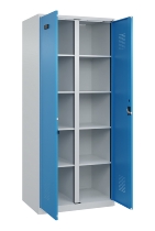 C+P Wäsche-Spind Evolo PLUS 049012-22B mit Füßen 2 Abt.je 400mm Zylinder (HxBxT) 1950x800x500mm 7035/3000