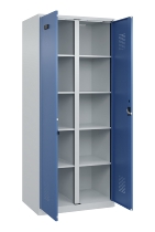 C+P Wäsche-Spind Evolo PLUS 049012-22B mit Füßen 2 Abt.je 400mm Zylinder (HxBxT) 1950x800x500mm 7035/3000