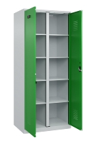 C+P Wäsche-Spind Evolo PLUS 049012-22B mit Füßen 2 Abt.je 400mm Zylinder (HxBxT) 1950x800x500mm 7035/3000