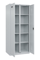 C+P Wäsche-Spind Evolo PLUS 049012-22B mit Füßen 2 Abt.je 400mm Zylinder (HxBxT) 1950x800x500mm 7035/3000
