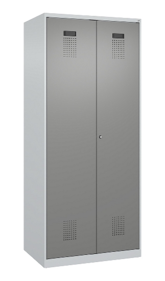 C+P Wäsche-Spind Evolo PLUS 049012-22B mit Füßen 2 Abt.je 400mm Zylinder (HxBxT) 1950x800x500mm 7035/3000