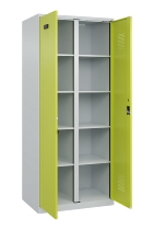 C+P Wäsche-Spind Evolo PLUS 049012-22B mit Füßen 2 Abt.je 400mm Zylinder (HxBxT) 1950x800x500mm 7035/3000