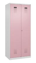 C+P Wäsche-Spind Evolo PLUS 049012-22B mit Füßen 2 Abt.je 400mm Zylinder (HxBxT) 1950x800x500mm 7035/3000