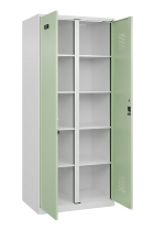 C+P Wäsche-Spind Evolo PLUS 049012-22B mit Füßen 2 Abt.je 400mm Zylinder (HxBxT) 1950x800x500mm 7035/3000