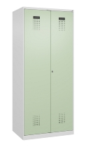 C+P Wäsche-Spind Evolo PLUS 049012-22B mit Füßen 2 Abt.je 400mm Zylinder (HxBxT) 1950x800x500mm 7035/3000