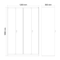 C+P Schwarz-Weiß-Spind Evolo PLUS 049002-22 bodenstehend 2 Abt.400mm Drehriegel (HxBxT) 1850x800x500mm 7035/6011