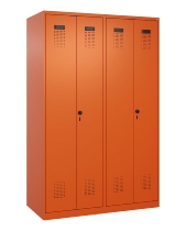 C+P Schwarz-Weiß-Spind Evolo PLUS 049012-20 mit Füßen 2 Abt.300mm Zylinder (HxBxT) 1850x600x500mm 0010/0010