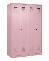 C+P Schwarz-Weiß-Spind Evolo PLUS 049012-20 mit Füßen 2 Abt.300mm Zylinder (HxBxT) 1850x600x500mm 0010/0010
