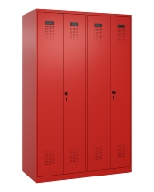 C+P Schwarz-Weiß-Spind Evolo PLUS 049012-20 mit Füßen 2 Abt.300mm Zylinder (HxBxT) 1850x600x500mm 0010/0010