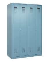 C+P Schwarz-Weiß-Spind Evolo PLUS 049012-20 mit Füßen 2 Abt.300mm Zylinder (HxBxT) 1850x600x500mm 0010/0010
