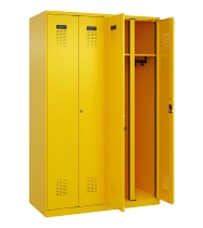 C+P Schwarz-Weiß-Spind Evolo PLUS 049012-20 mit Füßen 2 Abt.300mm Zylinder (HxBxT) 1850x600x500mm 0010/0010