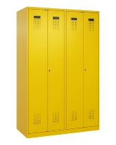 C+P Schwarz-Weiß-Spind Evolo PLUS 049012-20 mit Füßen 2 Abt.300mm Zylinder (HxBxT) 1850x600x500mm 0010/0010