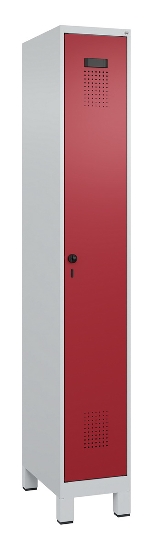 C+P Spind Evolo PLUS 049010-12 mit Füßen 1 Abt. 400mm Zylinderschloss (HxBxT) 1950x400x500mm 7035/0010