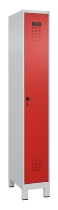 C+P Spind Evolo PLUS 049010-12 mit Füßen 1 Abt. 400mm Zylinderschloss (HxBxT) 1950x400x500mm 7035/0010